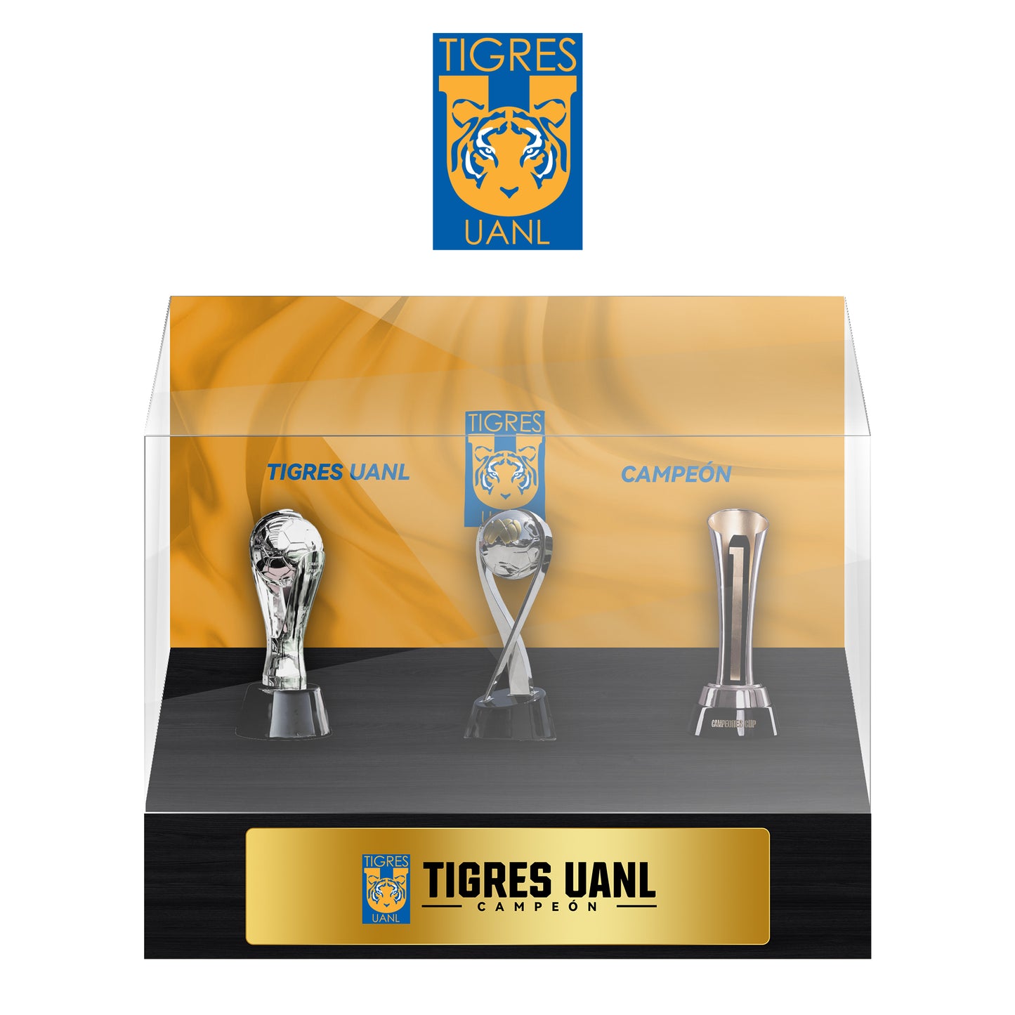 Tigres UANL Football Championship Trophy Display Case