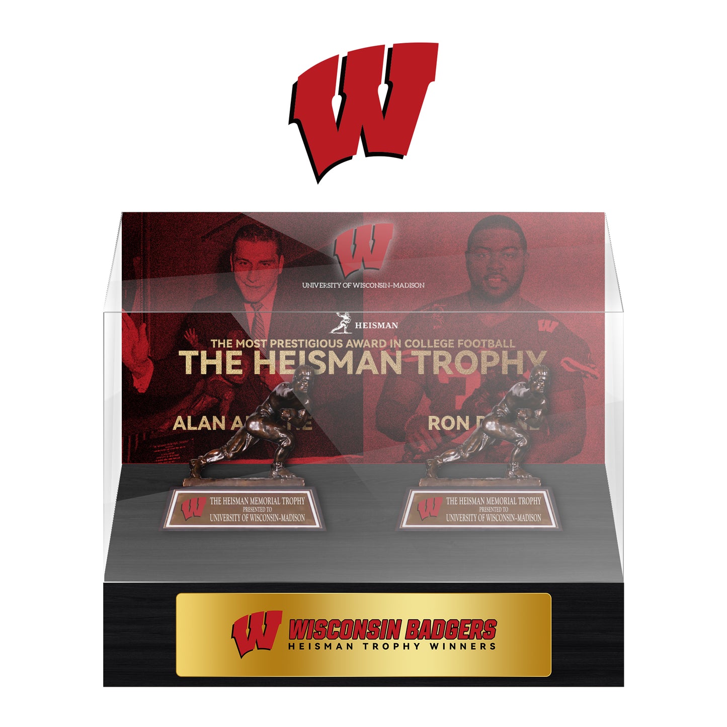 Wisconsin Badgers NCAA Heisman Trophy Display Case