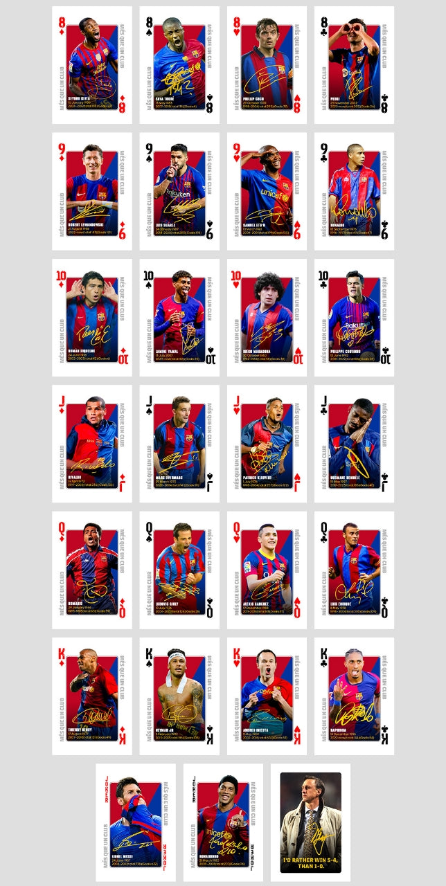 Barcelona Legends Commemorative Poker Cards Collection Cards