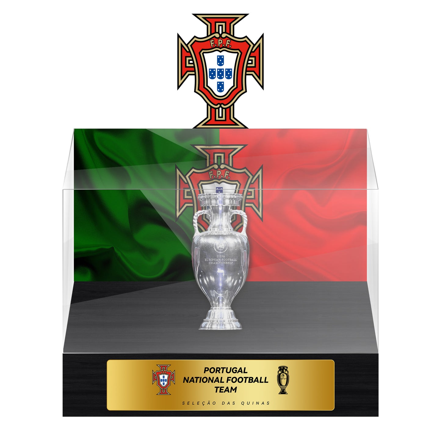 Portugal National Football Team Championship Trophy Display Case