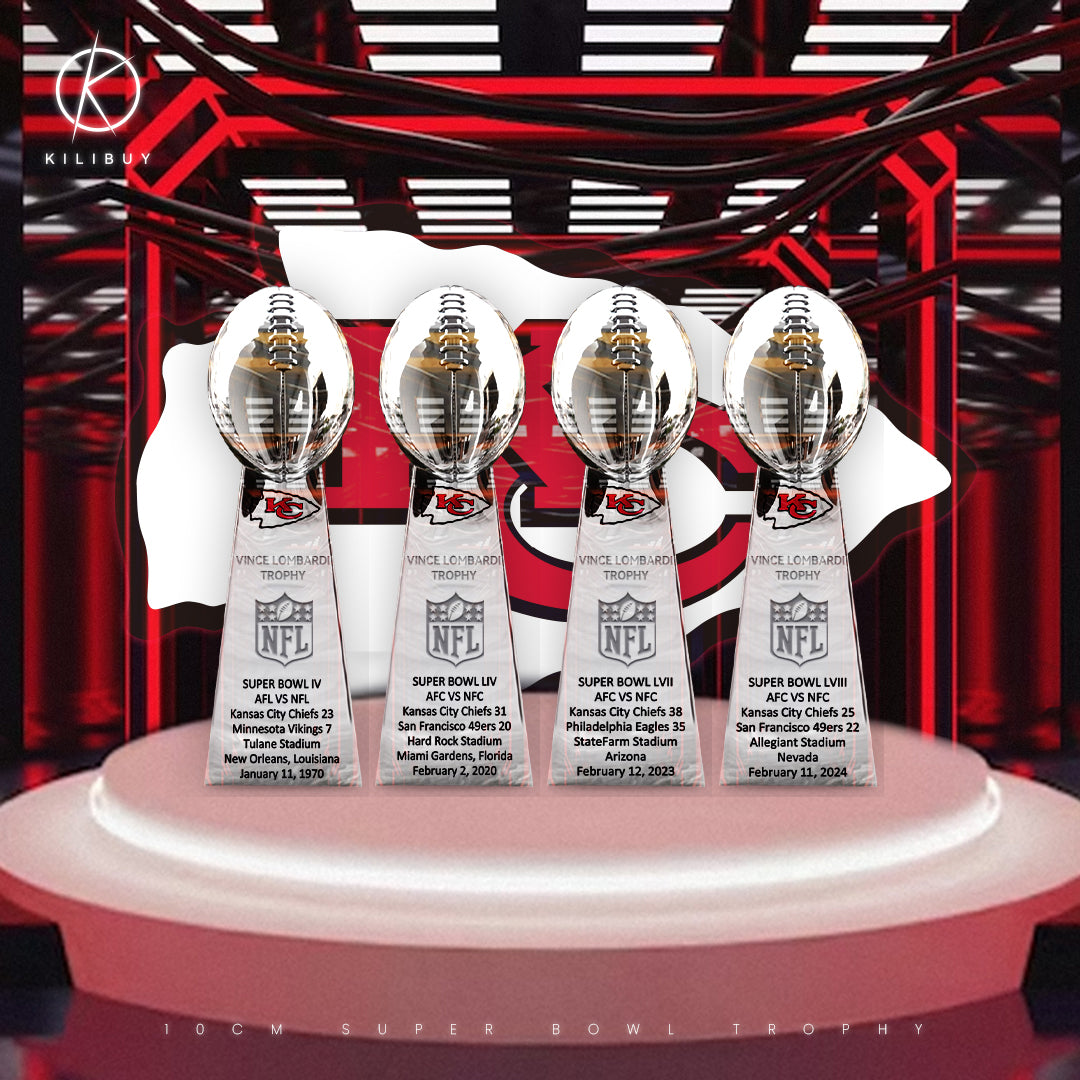 Kansas Chiefs Super Bowl Trophy Team Logo New