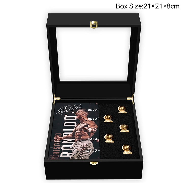 Cristiano Ronaldo Ballon d'Or Golden Ball Trophy Gift Box