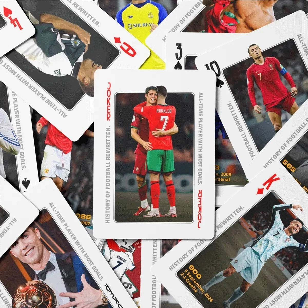 Cristiano Ronaldo's 900 Career Goals Commemorative Collection Poker Cards Collectible Cards