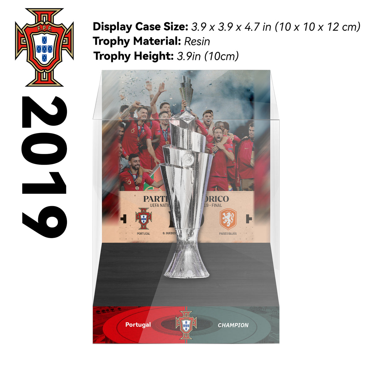 UEFA Nations League Portugal Cristiano Ronaldo Memorial Trophy Display Case