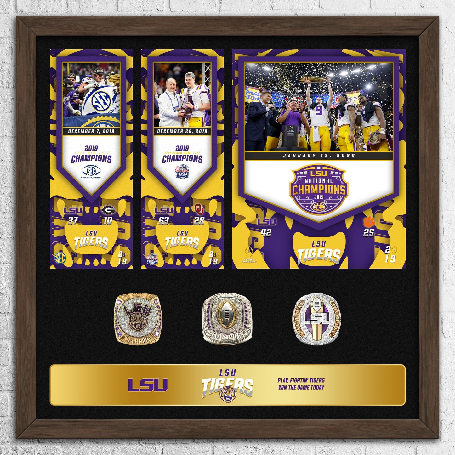 2019 LSU Tigers Championship Ring Pendant Photo Frame