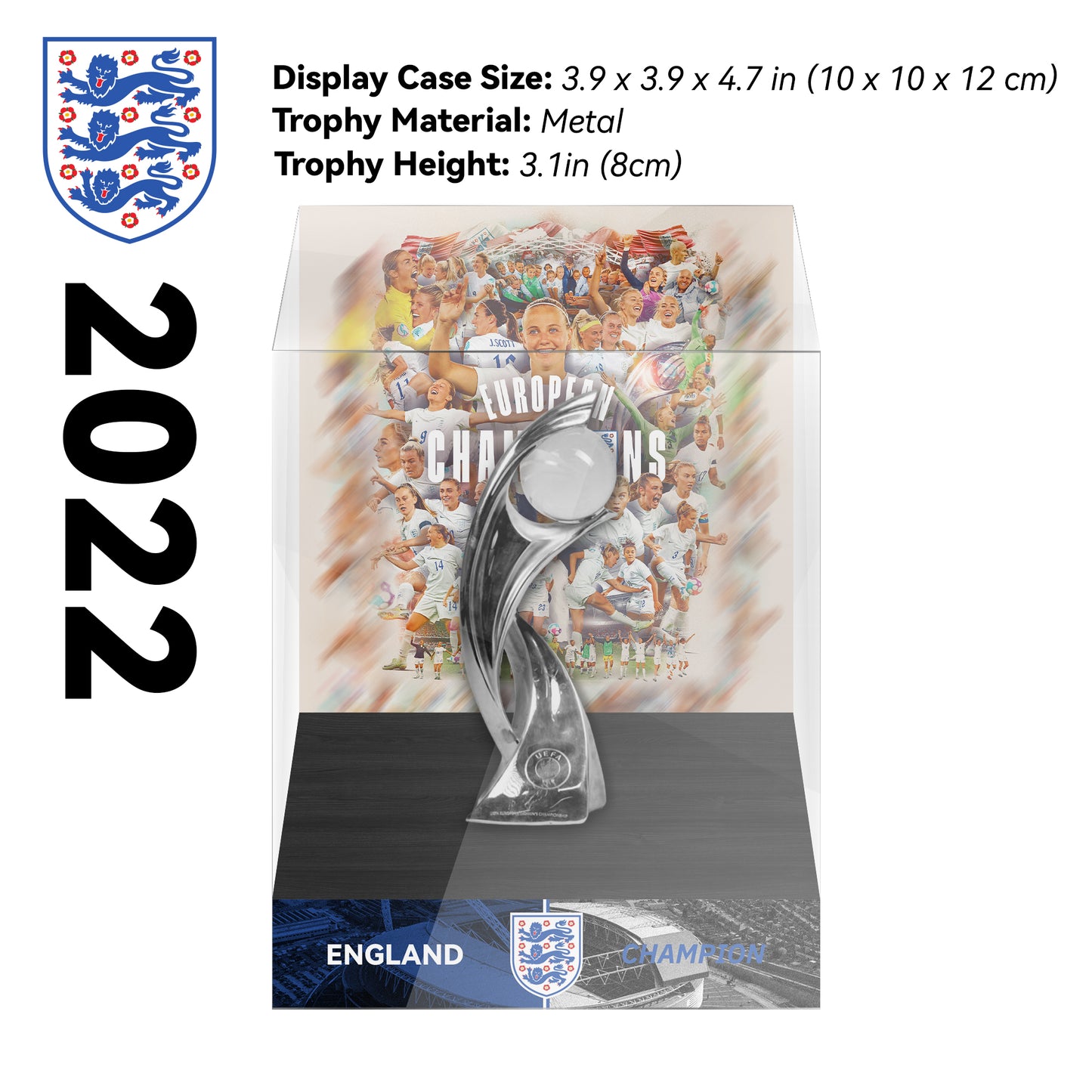 2022 UEFA Women's Euro England Football Trophy Display Case