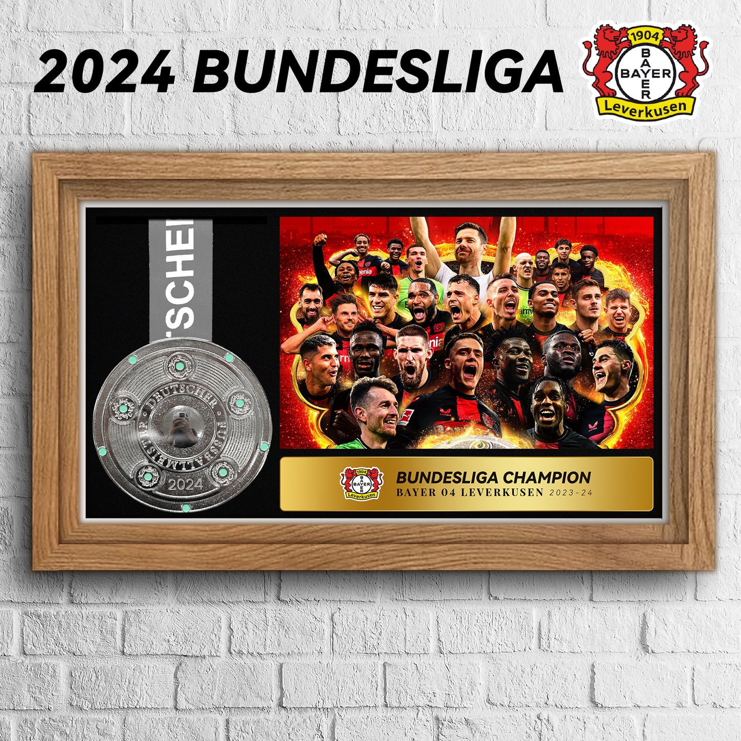 2023-24 BAYER O4 LEVERKUSEN Football Medal Frame