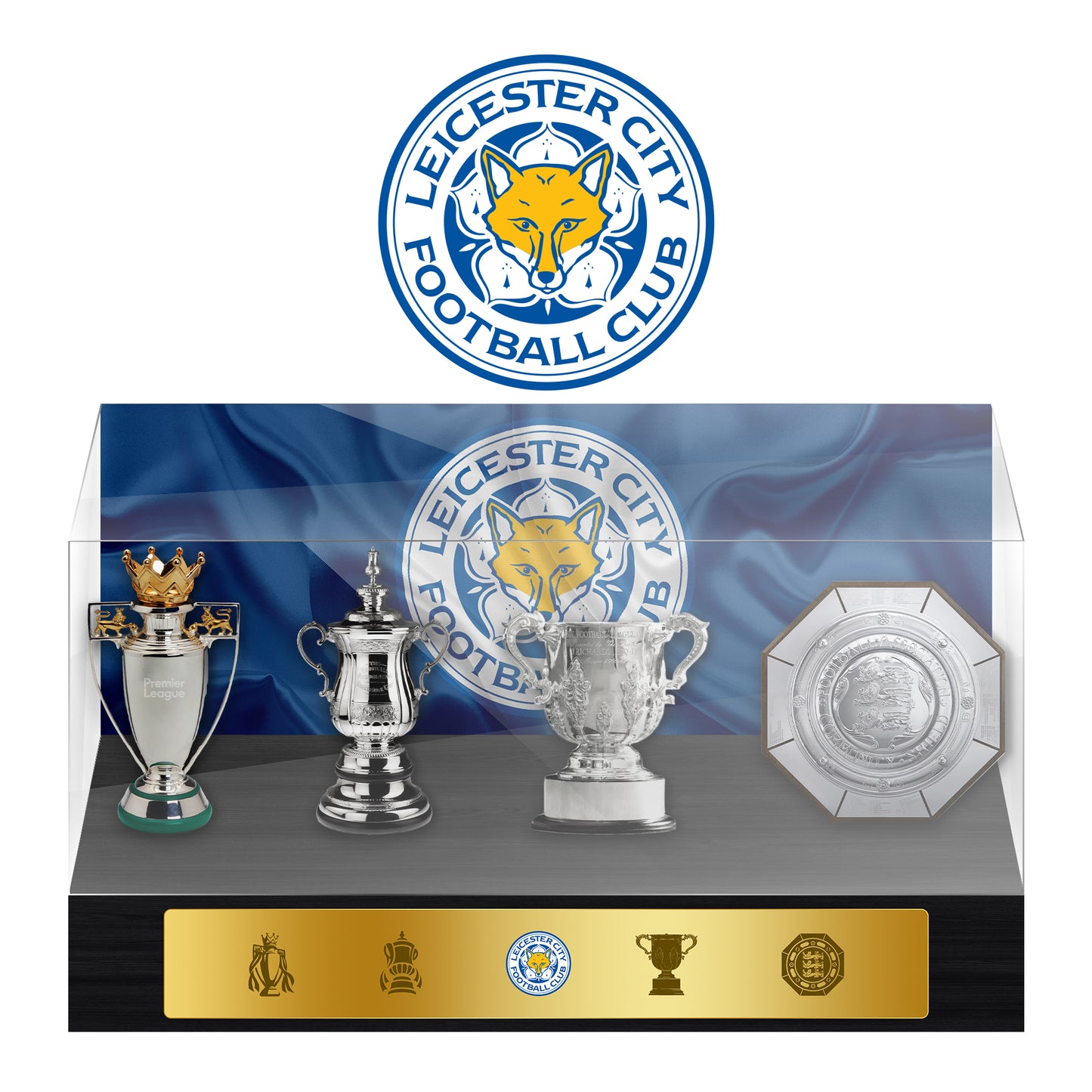 Leicester City Football Championship Trophy Display Case