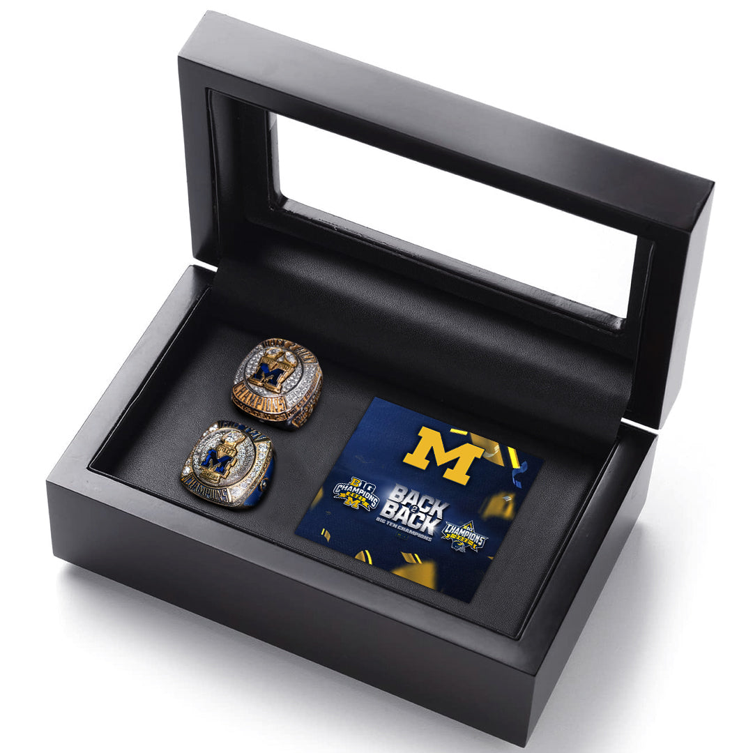 2022 Michigan Wolverines Back To Back Football Big Ten National Team Ring