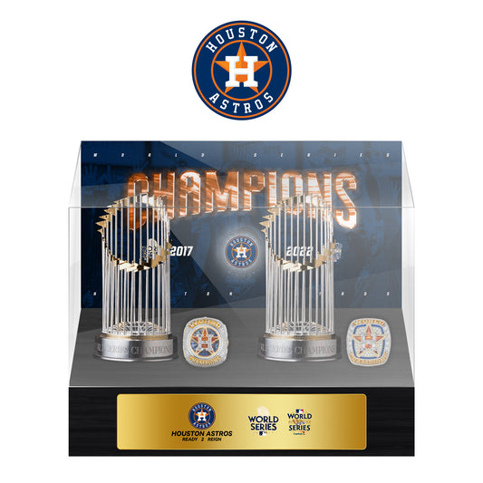 Houston Astros MLB World Series Championship Trophy And Ring Display Case