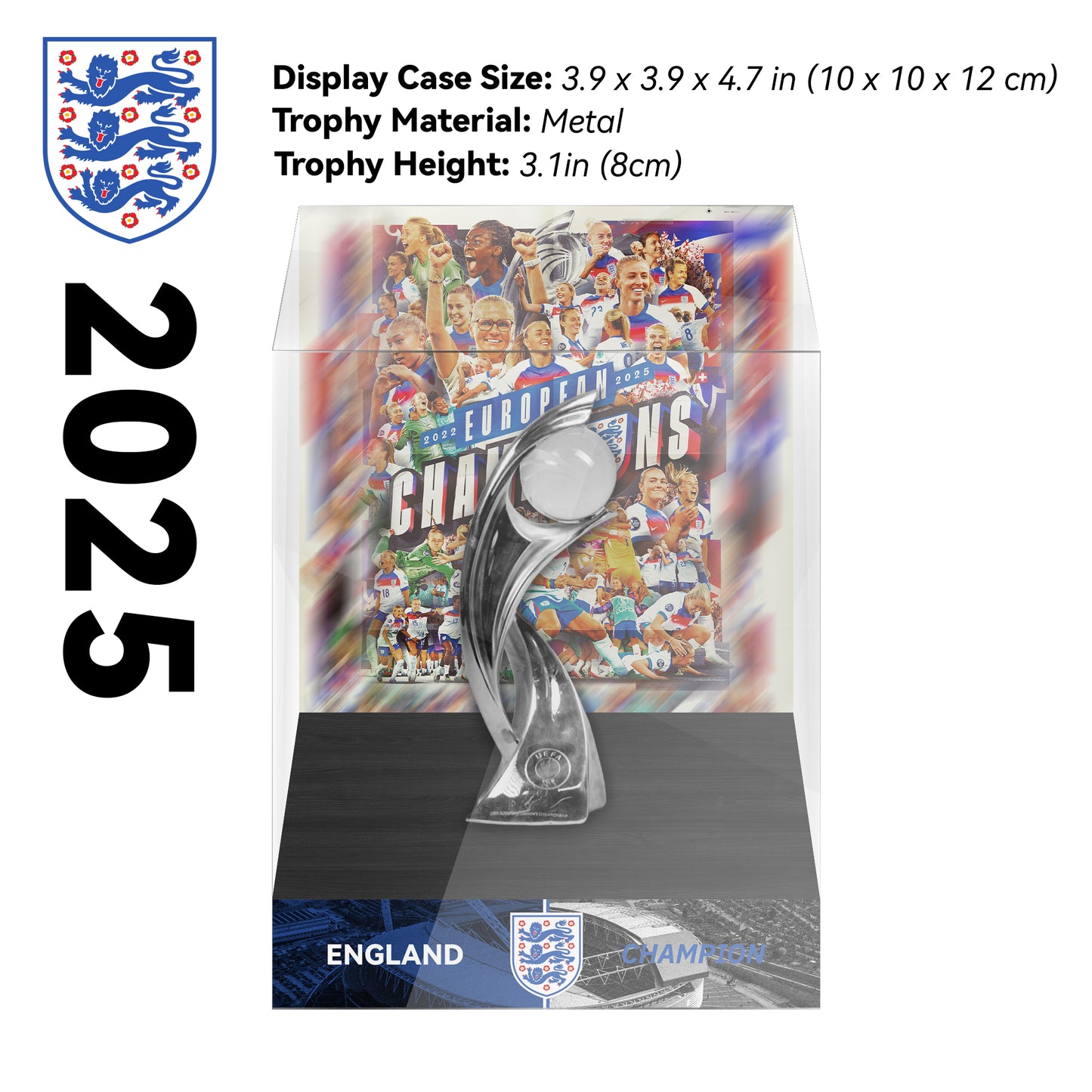 2025 UEFA Women's Euro England Football Trophy Display Case