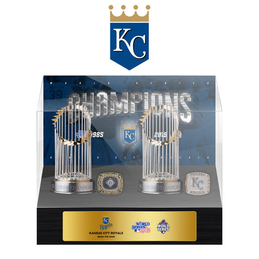 Kansas City Royals MLB World Series Championship Trophy And Ring Display Case