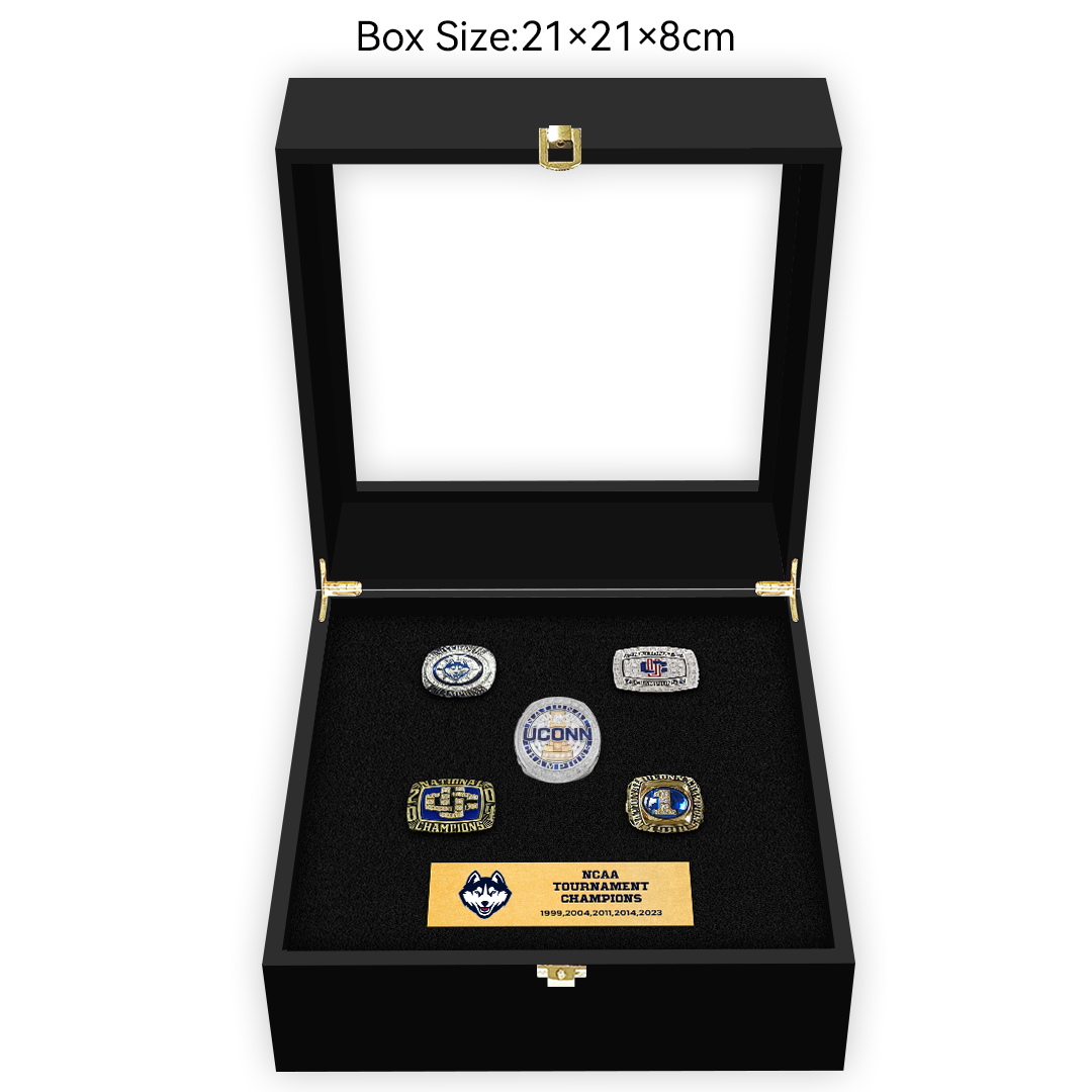 UCONN Huskies College Basketball 1999 2004 2011 2014 2023 Five Championship  Rings Box Set