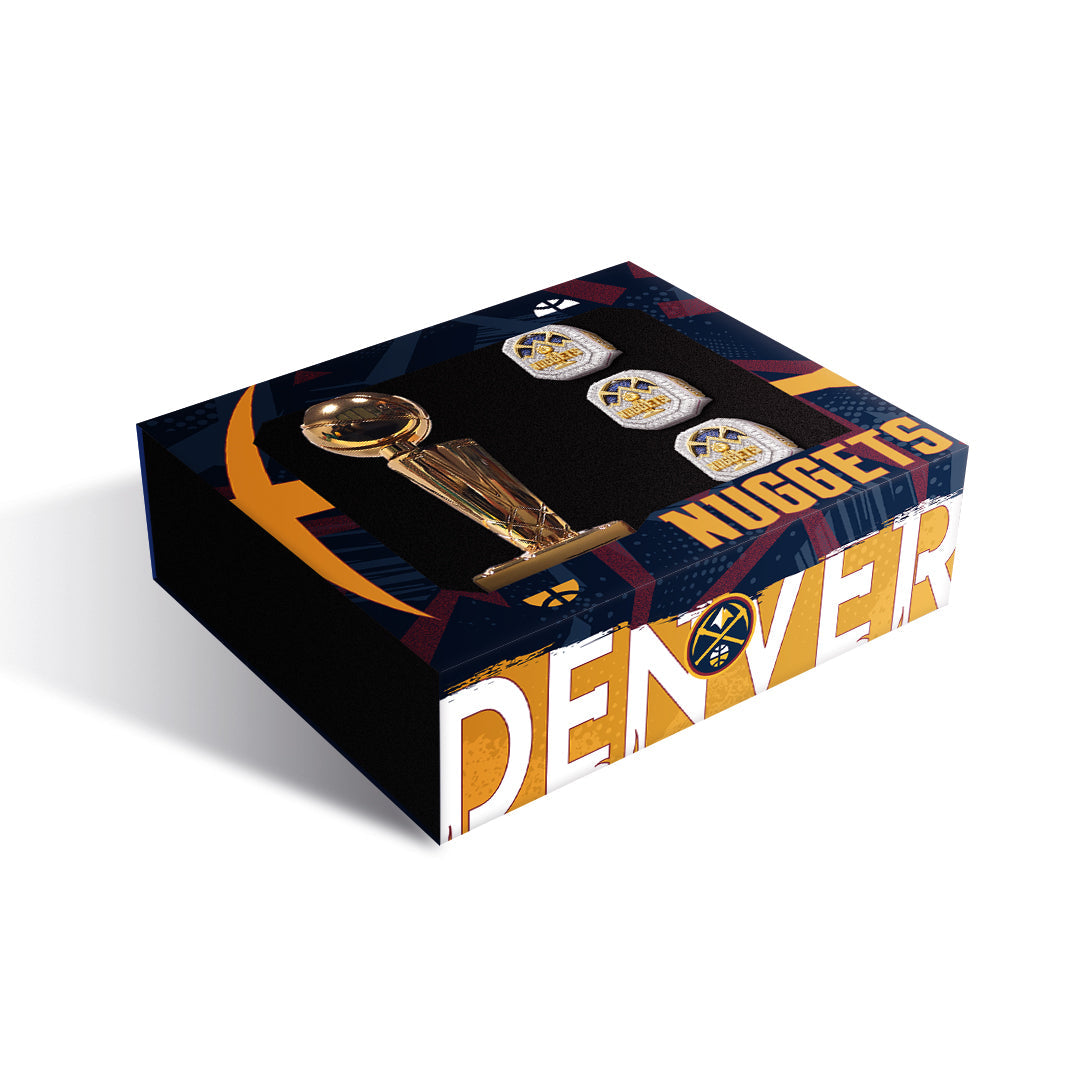 Gift Box 2023 Denver Nuggets Championship Trophy NBA Ring - Official Edition