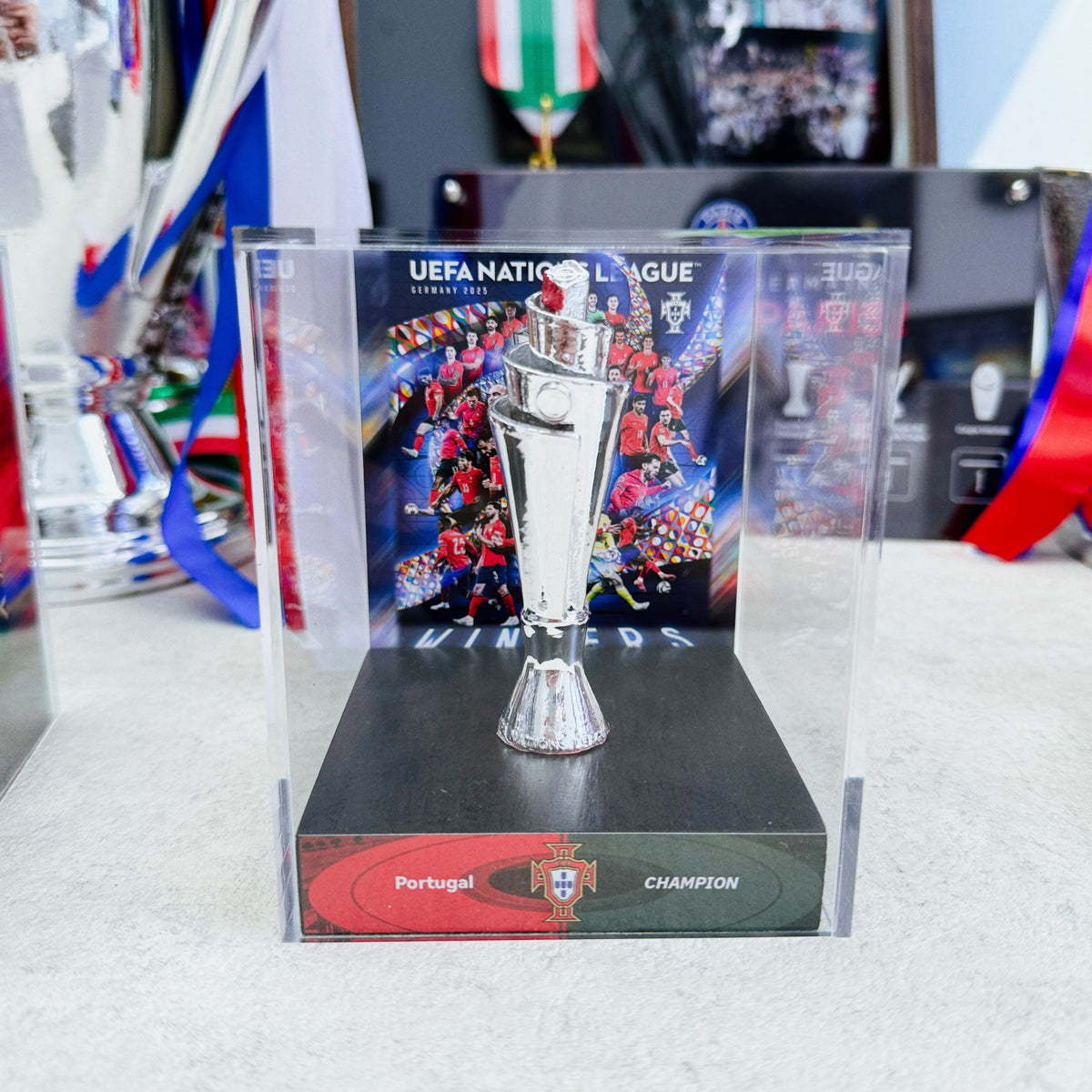 UEFA Nations League Portugal Cristiano Ronaldo Memorial Trophy Display Case