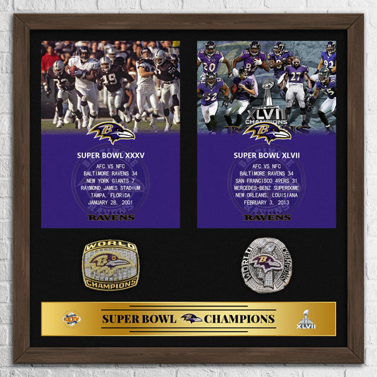 Baltimore Ravens NFL Super Bowl Championship Ring Pendant Frame