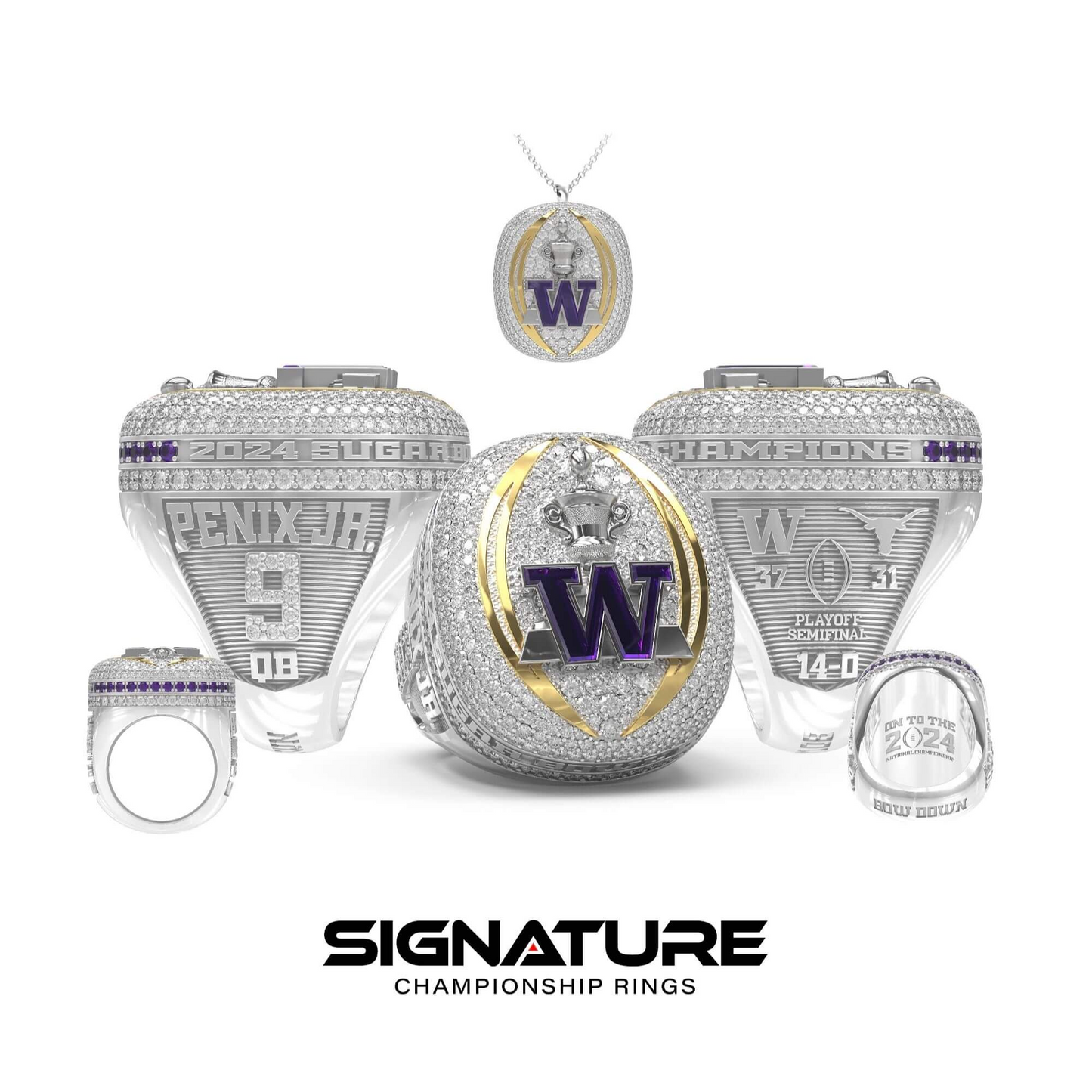 2024 Washington Huskies Sugar Bowl Championship Ring-Official Edition