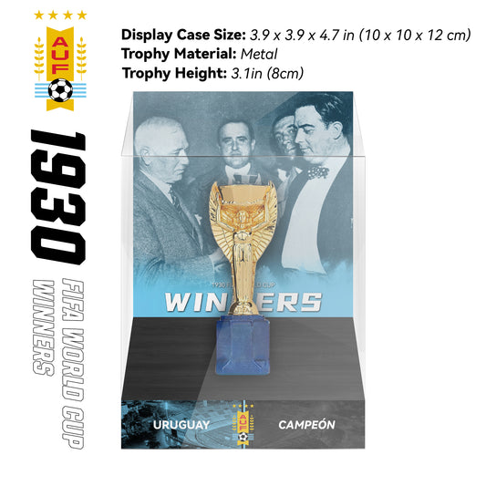 1930 Uruguay Rimet Cup Championship Trophy Display Case