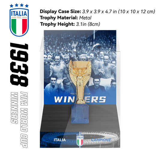 1938 Italy  Rimet Cup Championship Trophy Display Case