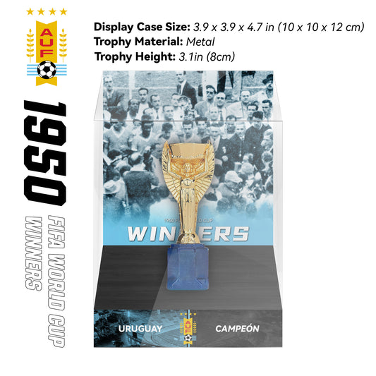 1950 Uruguay Rimet Cup Championship Trophy Display Case