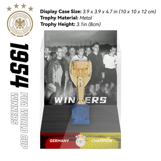 1954 Germany Rimet Cup Championship Trophy Display Case
