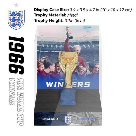 1966 England Rimet Cup Championship Trophy Display Case