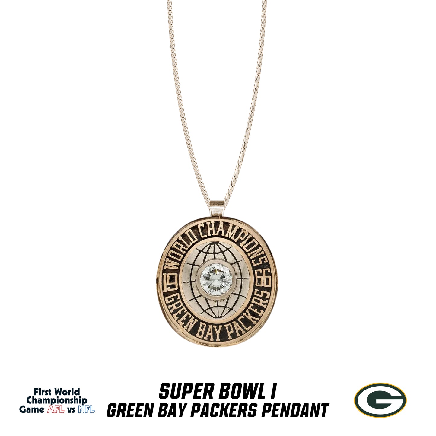 1966 season Green Bay Packers Super Bowl I Pendant