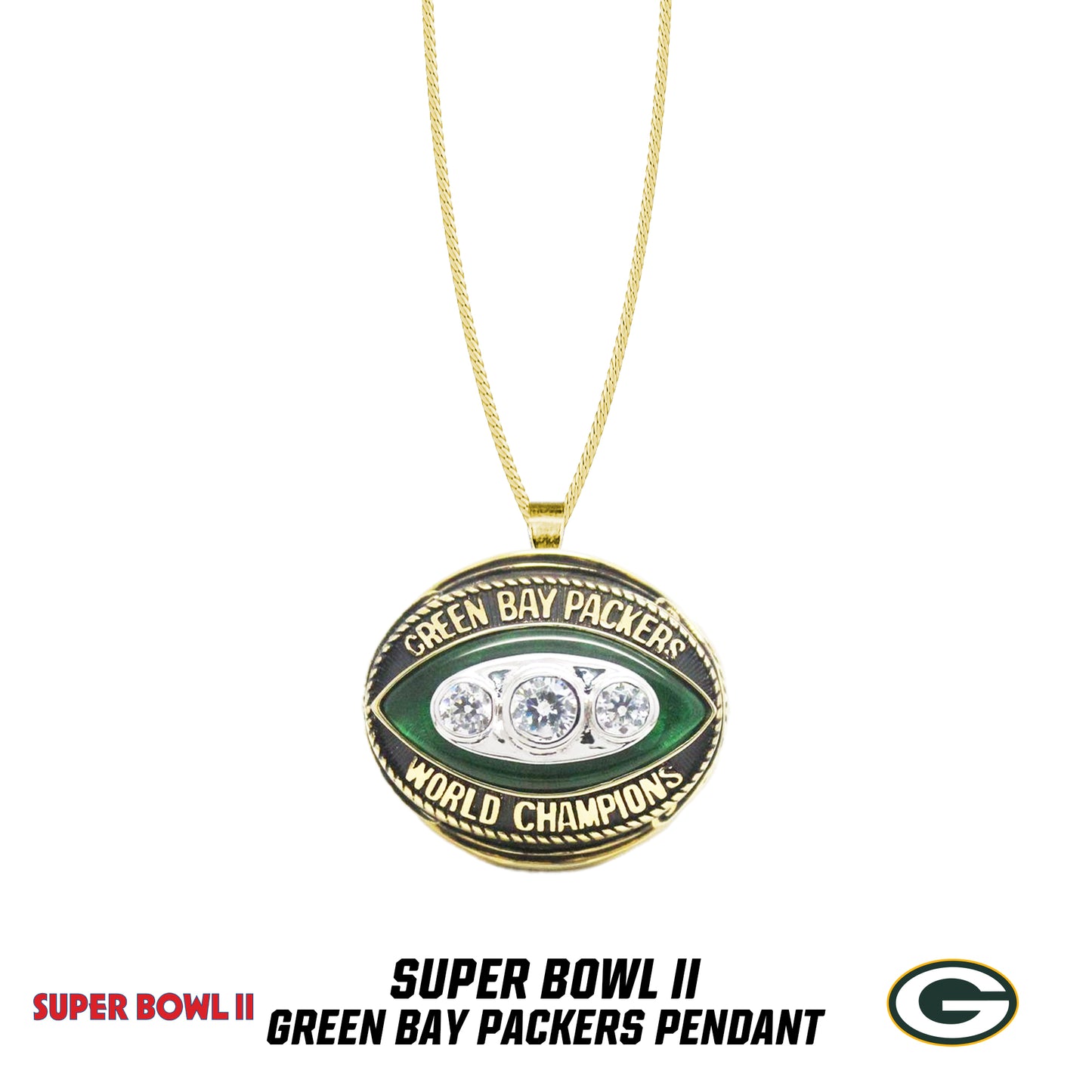 1967 season Green Bay Packers Super Bowl II Pendant