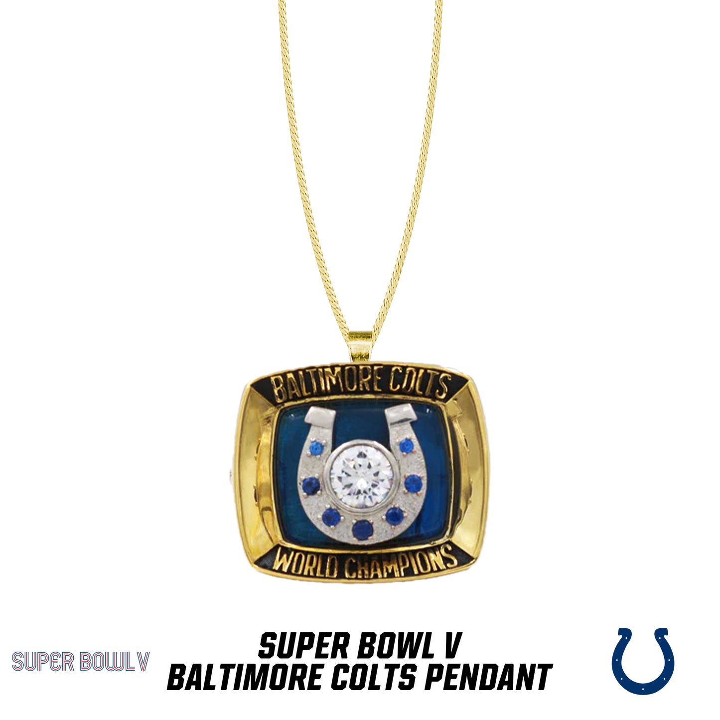 1970 season Baltimore Colts Super Bowl V Pendant