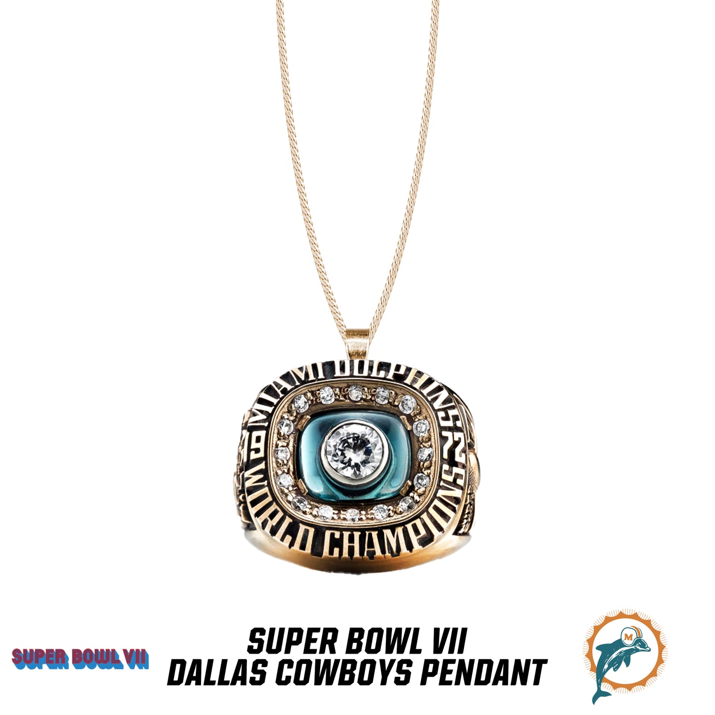 1972 season Miami Dolphins Super Bowl VII Pendant