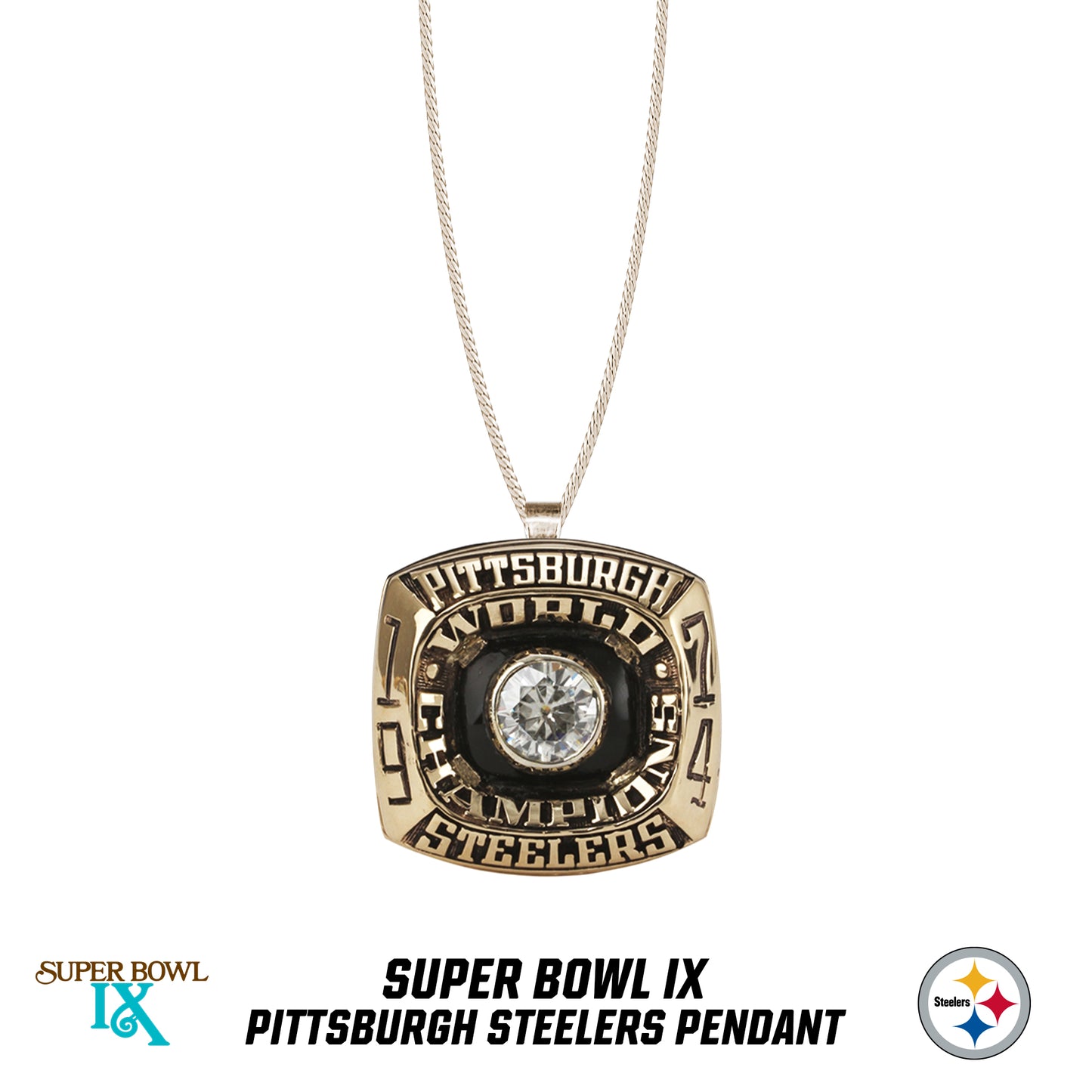 1974 season Pittsburgh Steelers Super Bowl IX Pendant