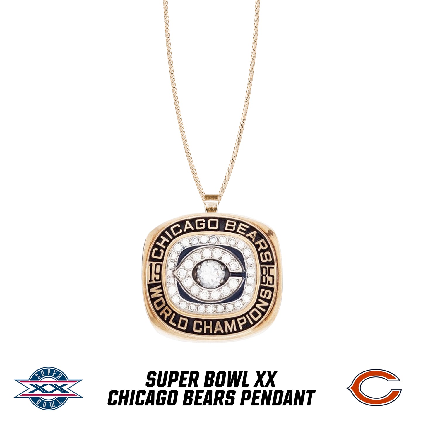 1985 season Chicago Bears Super Bowl XX Pendant