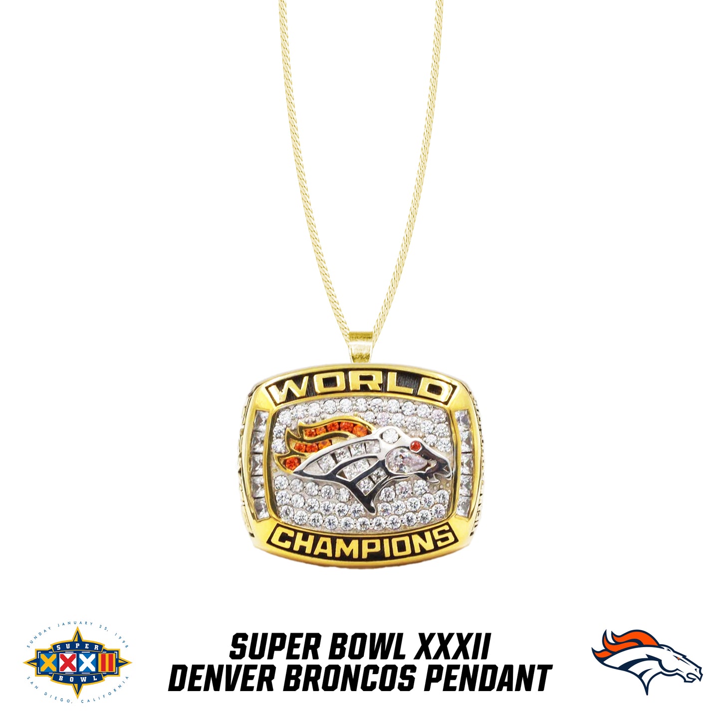 1997 season Denver Broncos Super Bowl XXXII Pendant
