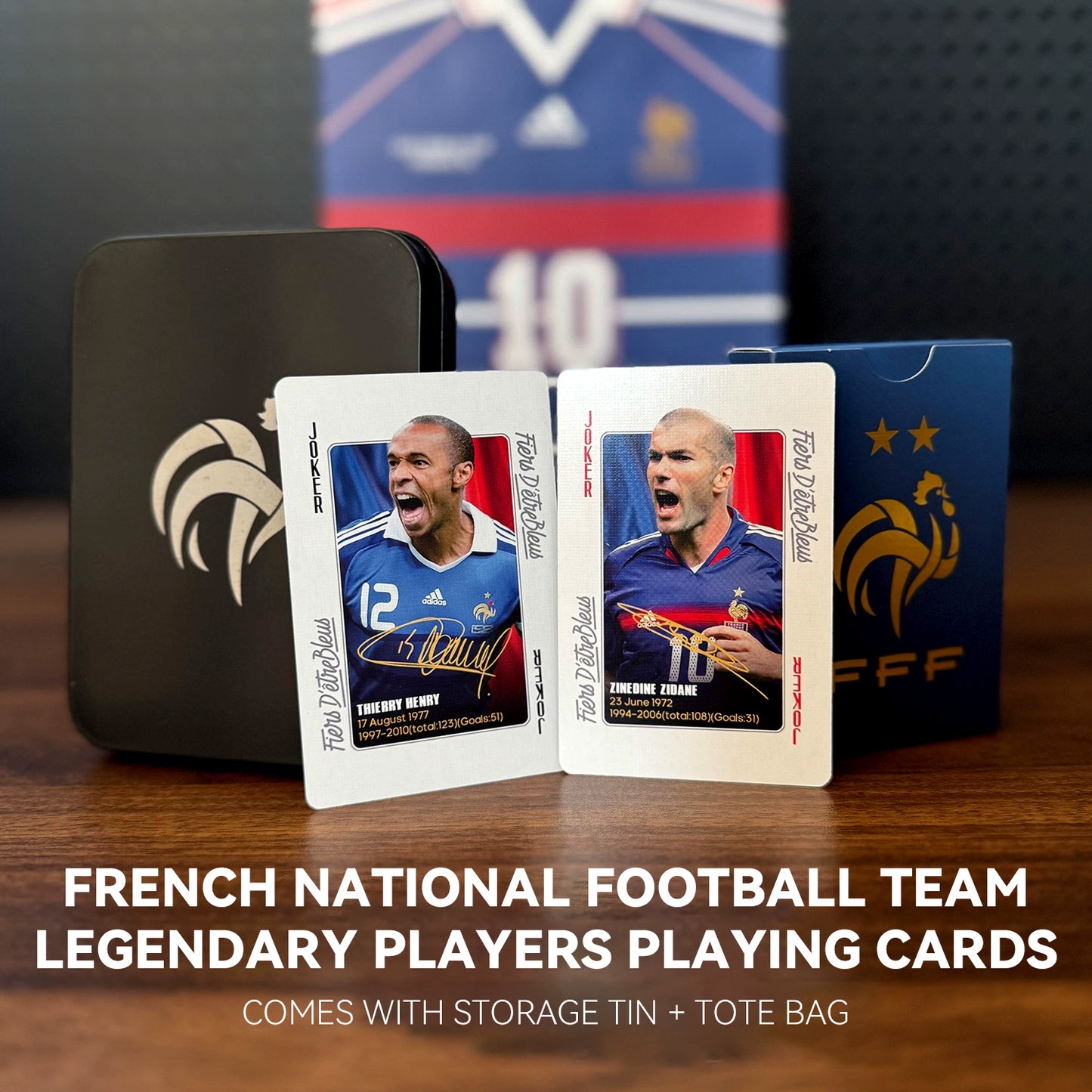 France Legendary Footballers Commemorative Collection Poker Cards