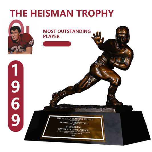 1969 Oklahoma Sooners Steve Owens NCAA Heisman Trophy