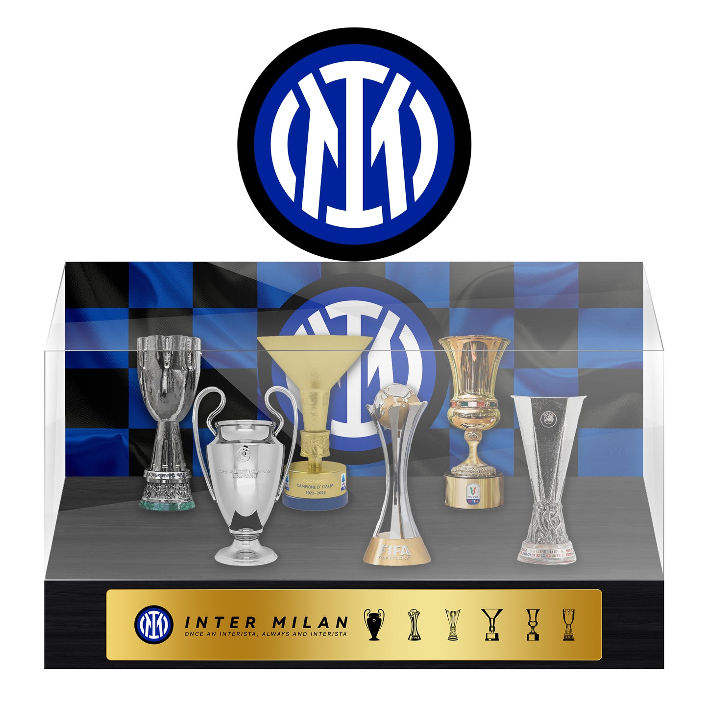 Inter Milan Football Championship Trophy Display Case