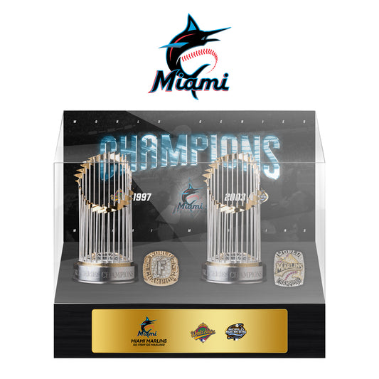 Florida Marlins MLB World Series Championship Trophy And Ring Display Case