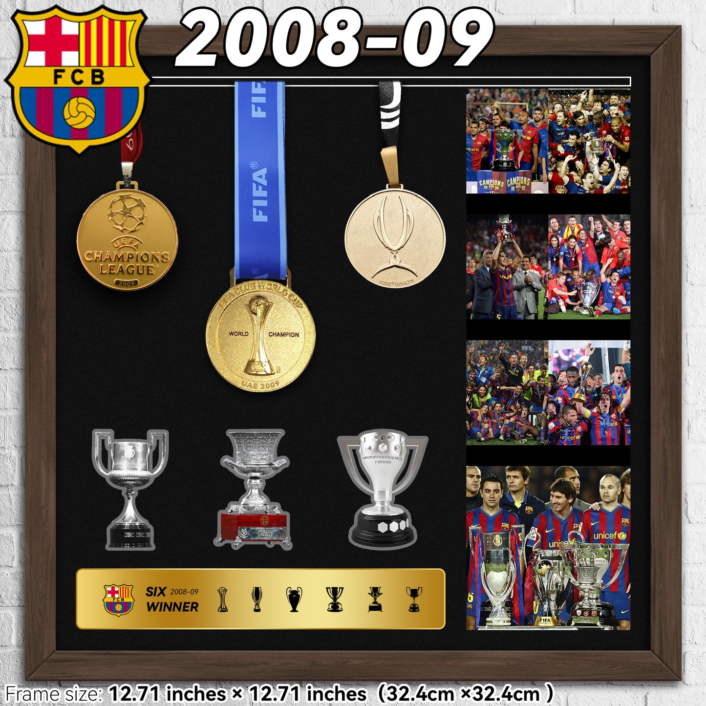 2008–09 FC Barcelona Season Football Medal Frame