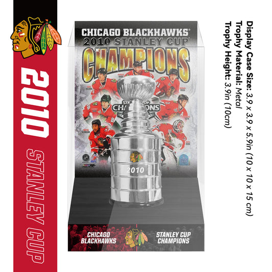 2010 Chicago Blackhawks Stanley Cup Final Championship Trophy and Ring Display Case