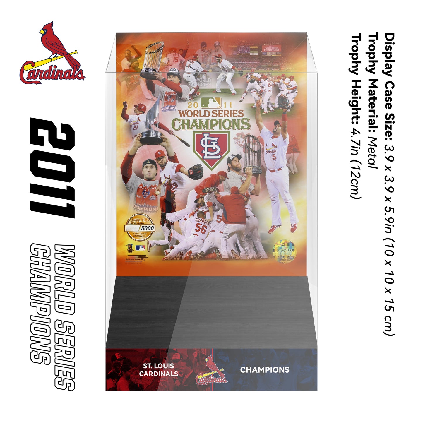 2011 St. Louis Cardinals MLB World Series Championship Trophy Display Case