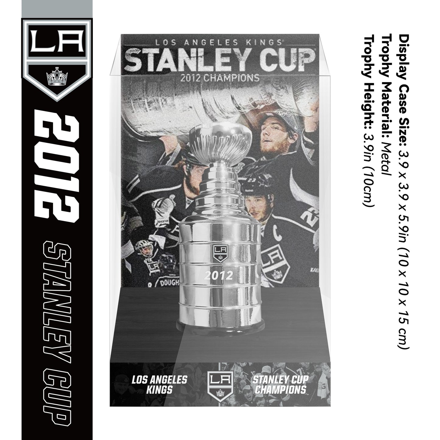 2012 Los Angeles Kings Stanley Cup Final Championship Trophy and Ring Display Case