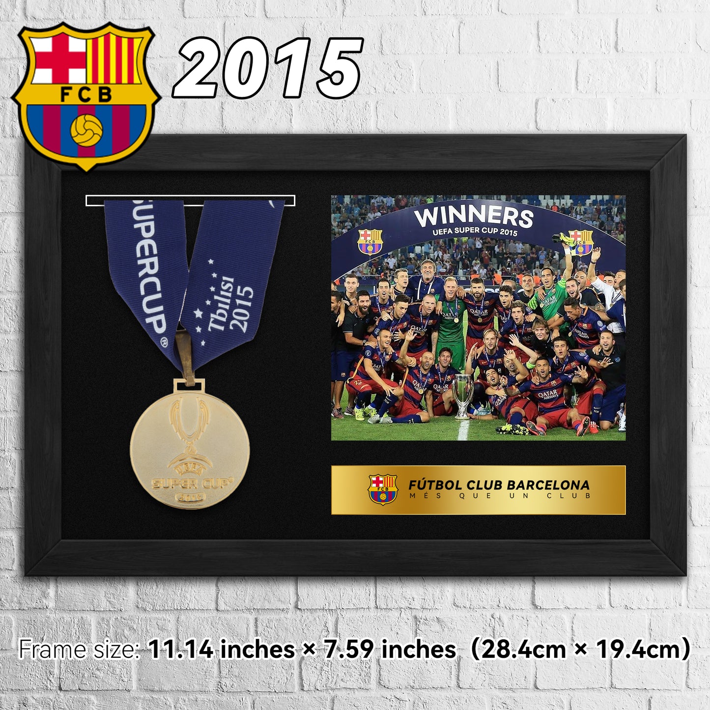 2014-15 FC Barcelona Champions Football Medal Frame