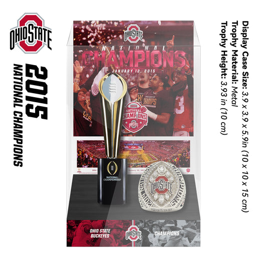 2015 Ohio State Buckeyes Championship Trophy Display Case