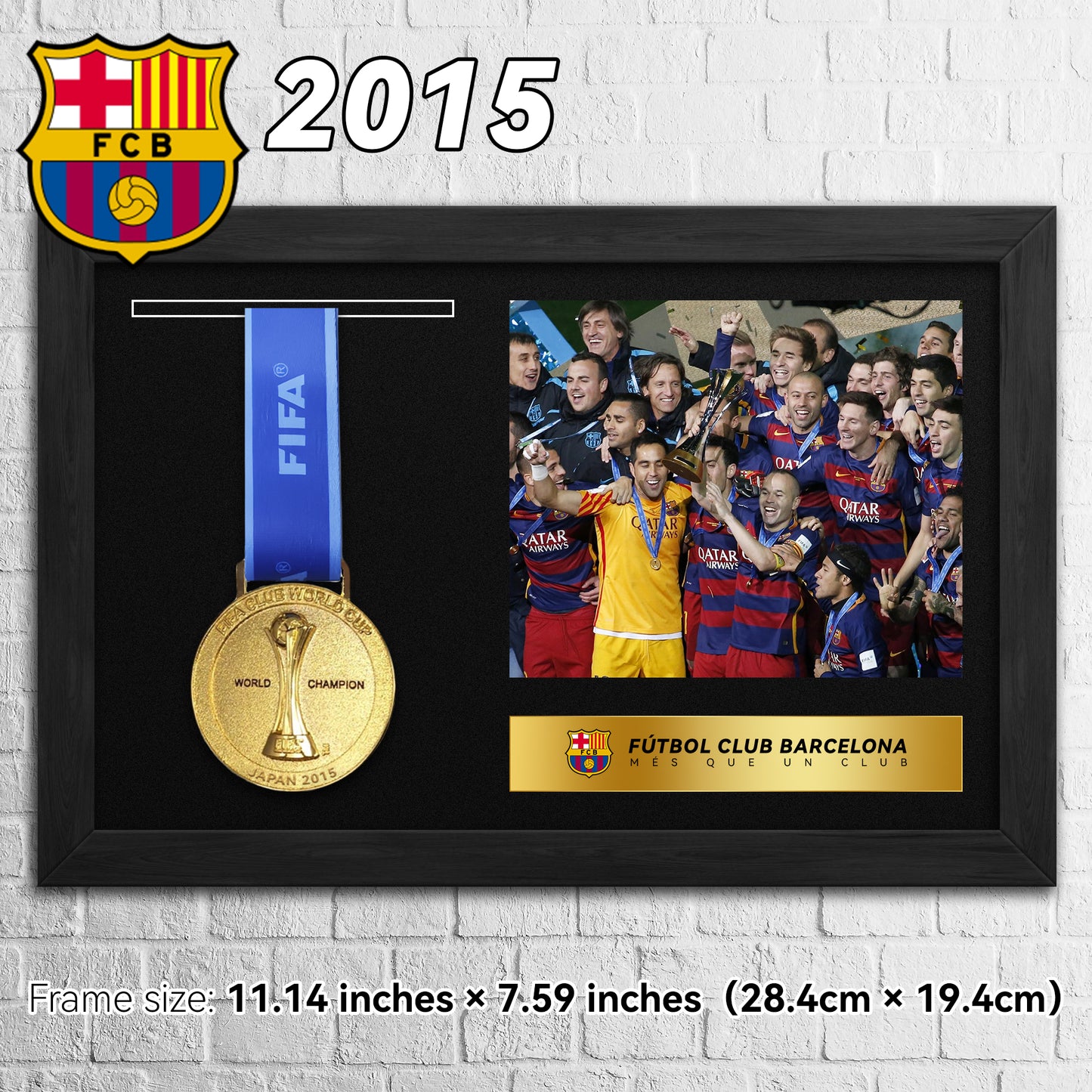 2014-15 FC Barcelona Champions Football Medal Frame