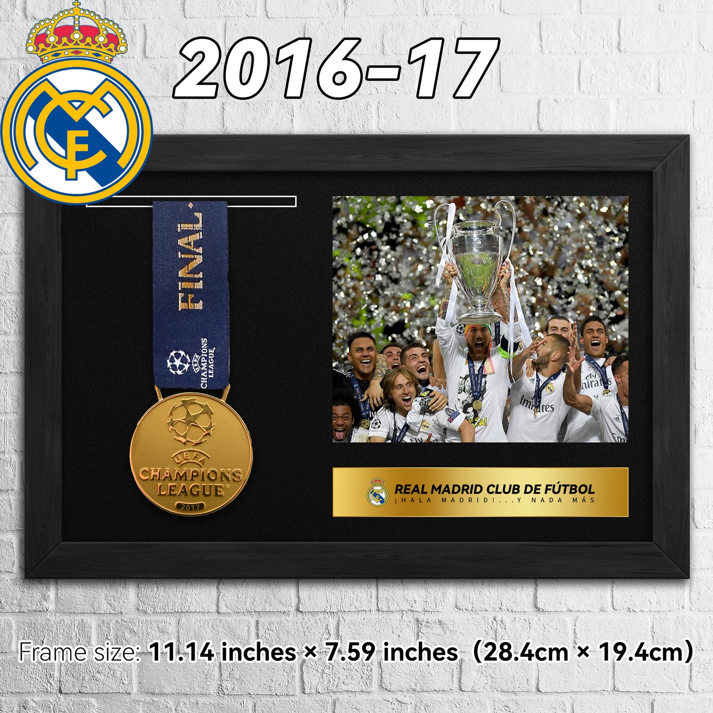 2016-17 Real Madrid CF Champions Football Medal Frame