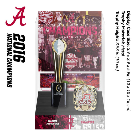 2016 Alabama Crimson Tide Championship Trophy Display Case