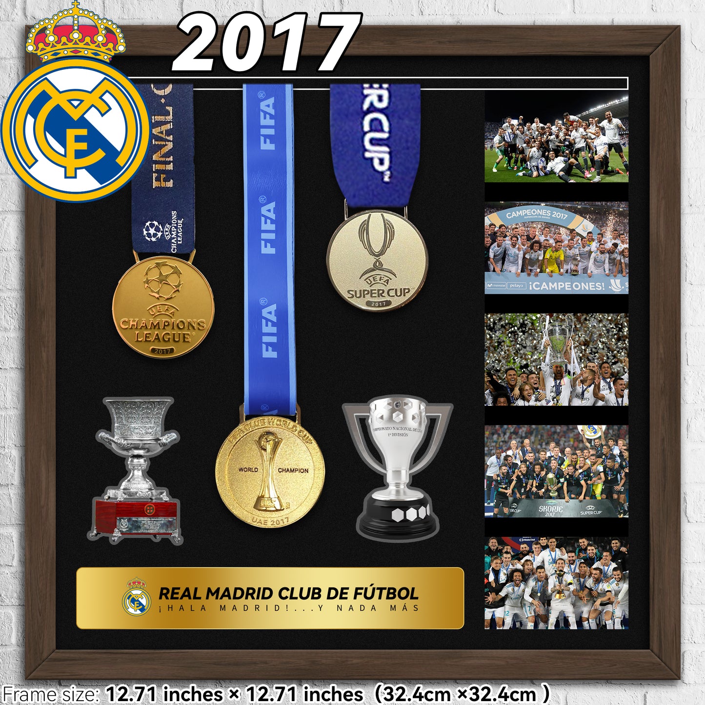 2016-17 Real Madrid CF Champions Football Medal Frame