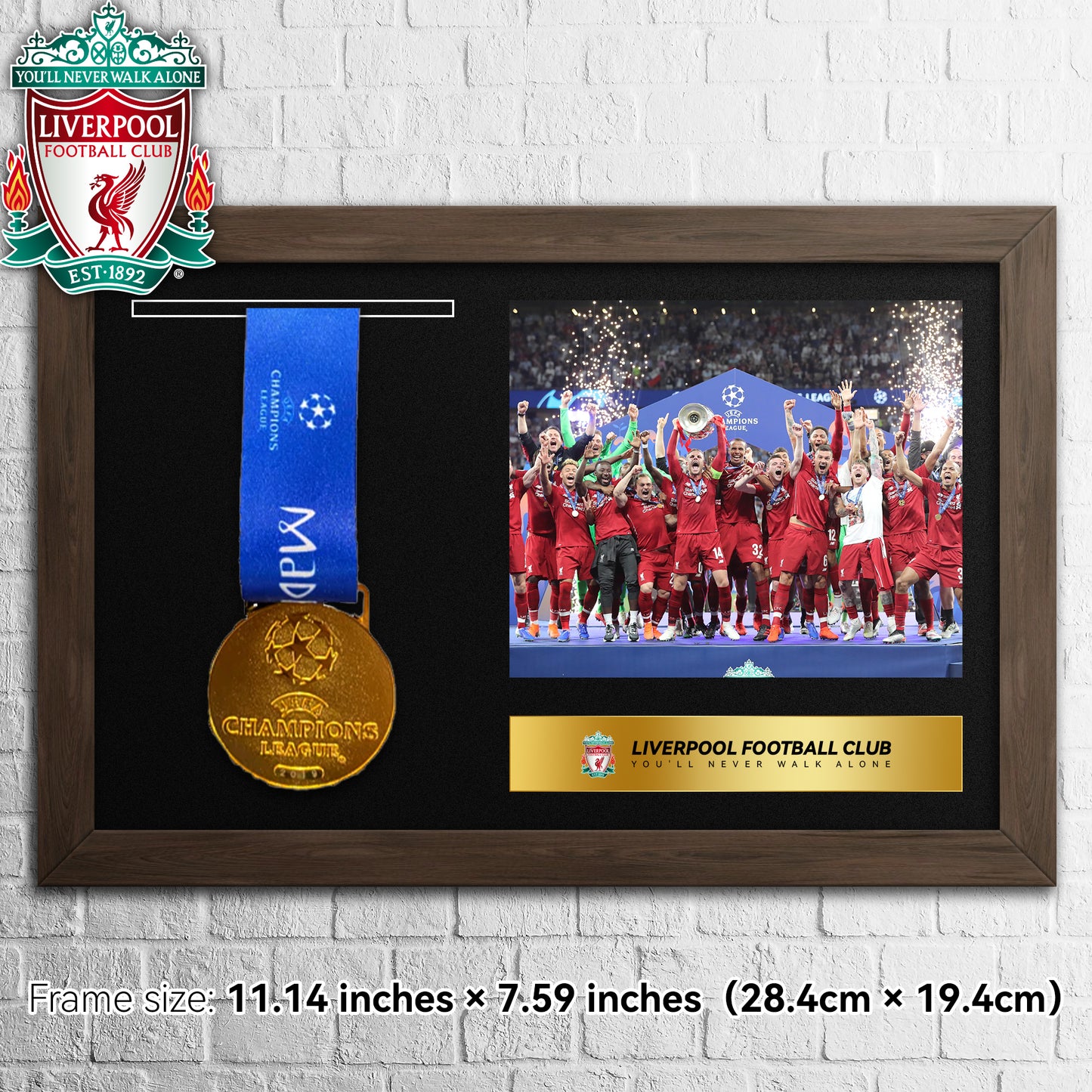 2019 Liverpool Champions Football Medal Frame