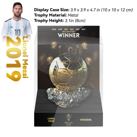 2019 LIONEL MESSI  Ballon d'Or Trophy Display Case