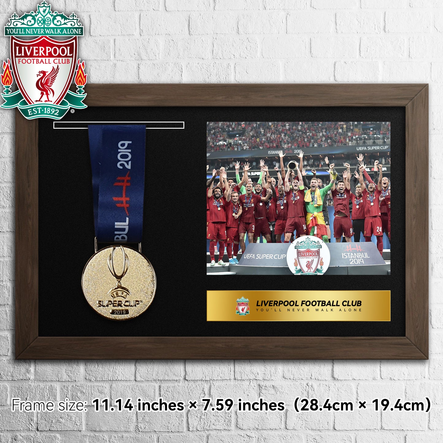 2019 Liverpool Champions Football Medal Frame